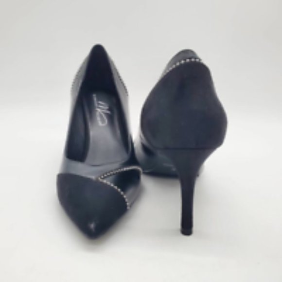 Midnight Velvet Womens Classic Pump Black Pointed Toe Slip‎ On Stilettos 7.5 M - Picture 3 of 10
